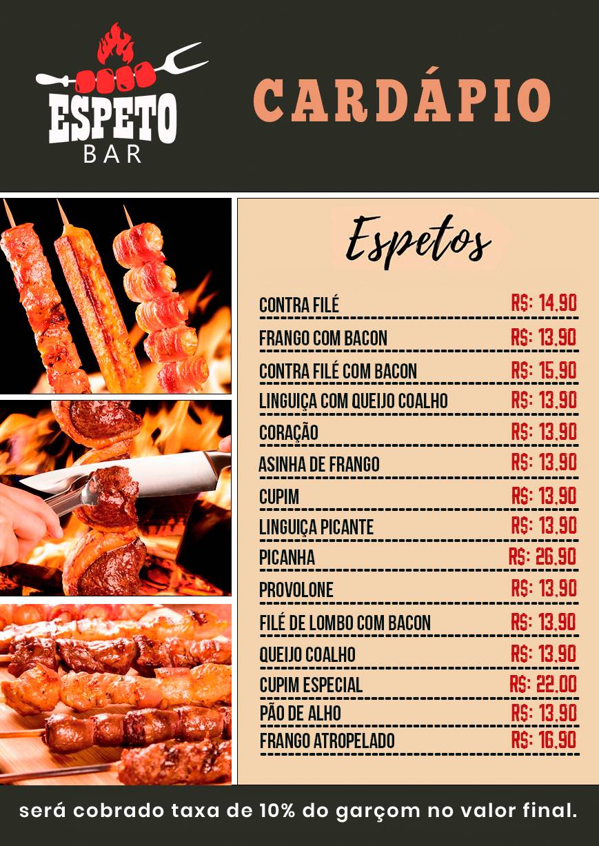 Espeto Bar cardápio