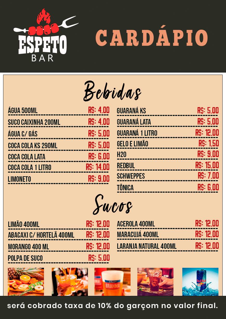 Espeto Bar cardápio