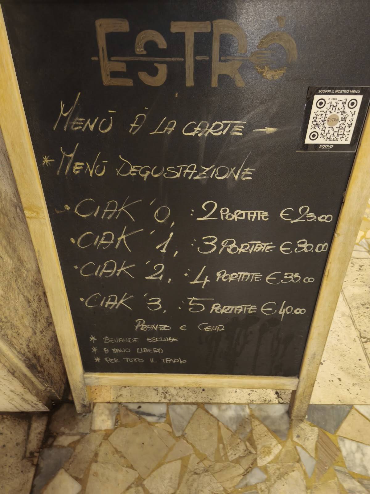 Menu di Estrò - Il Bistrot con l'accento 