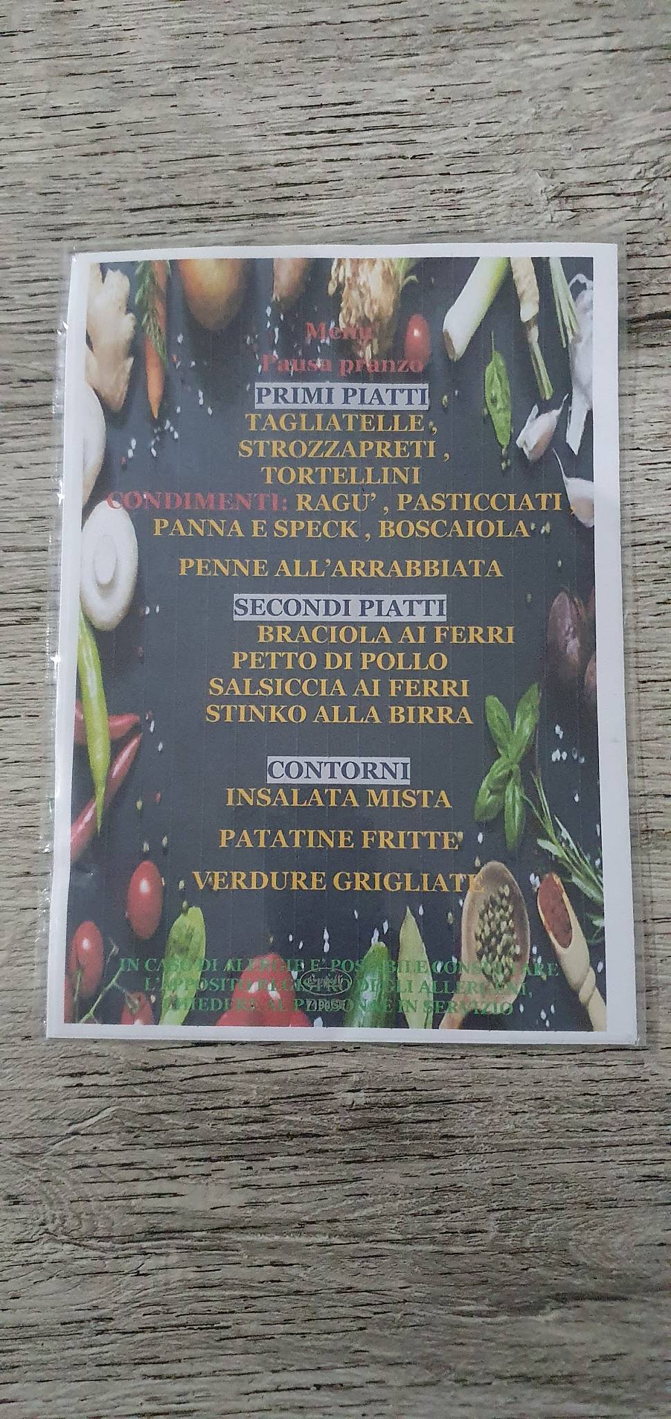 Menu di Eurobar Ristorante 