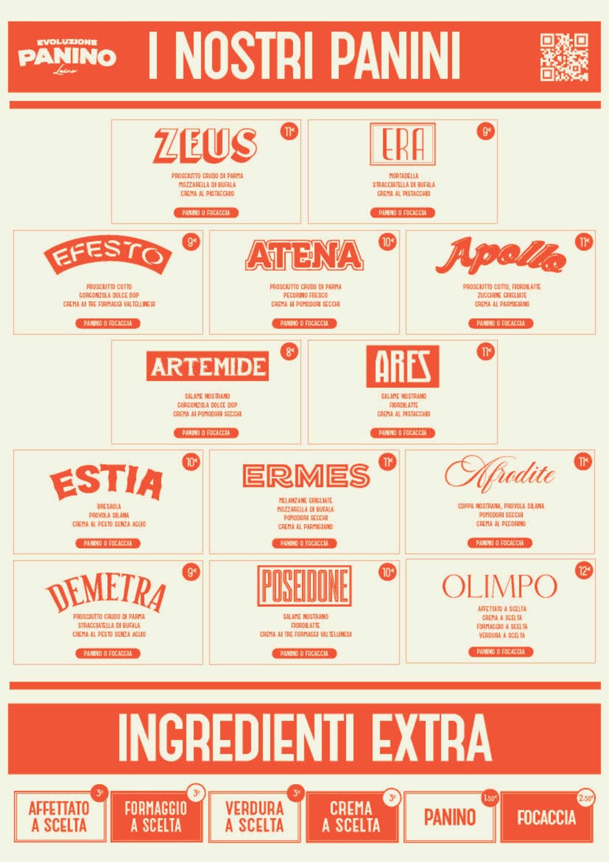 Menu di Evoluzione Panino 