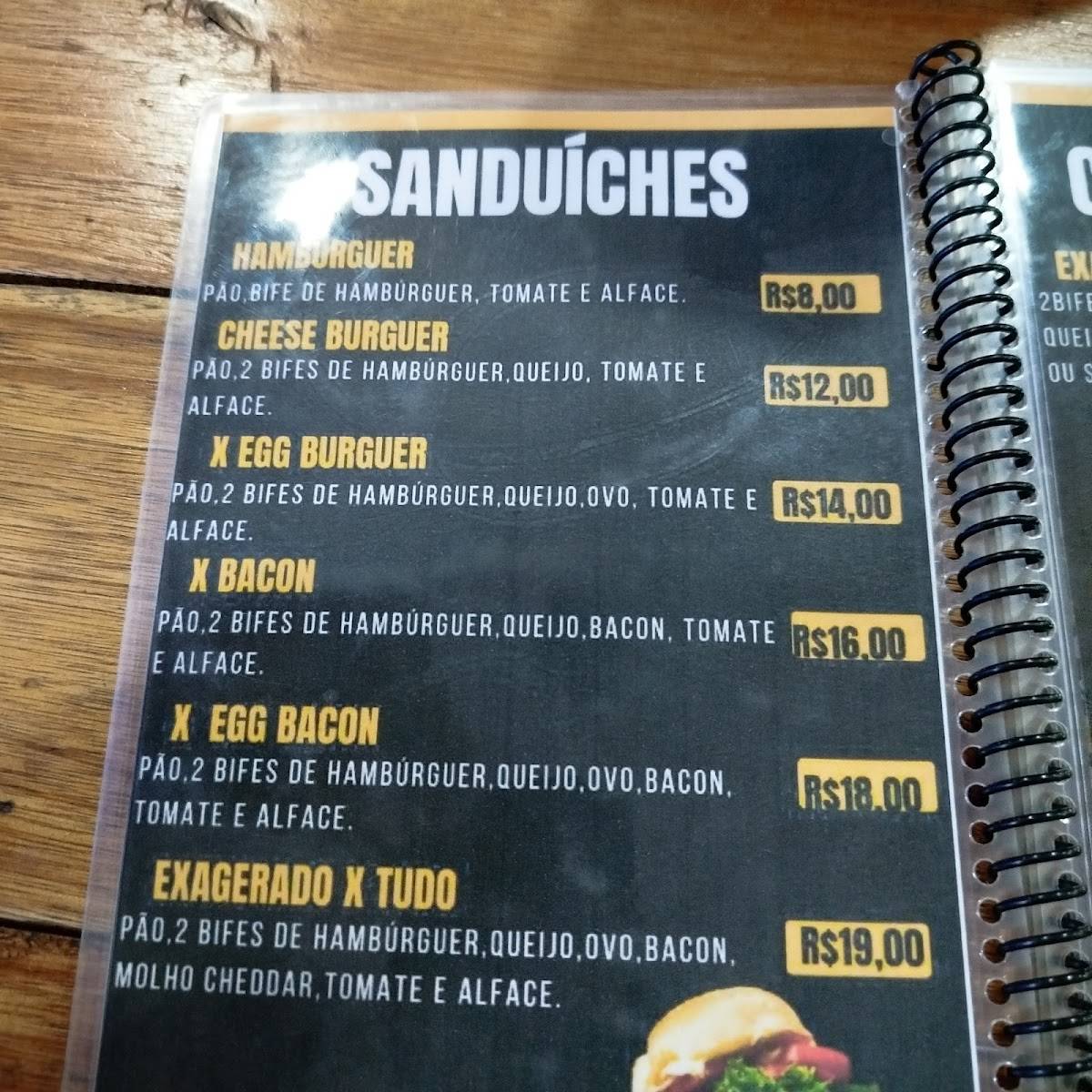 Exagerado Restaurante e Choperia cardápio