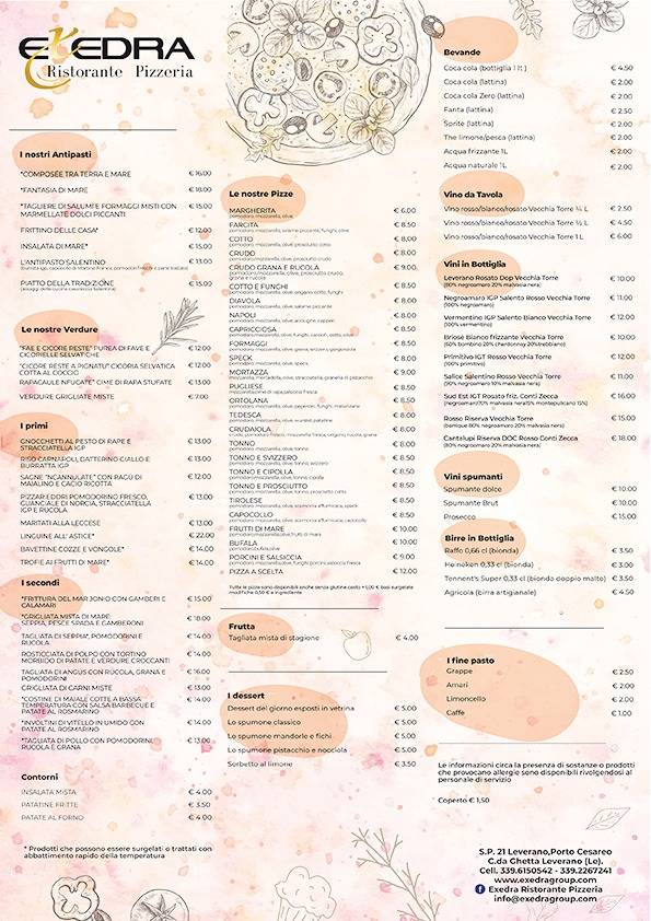 Menu di Exedra Restaurant 