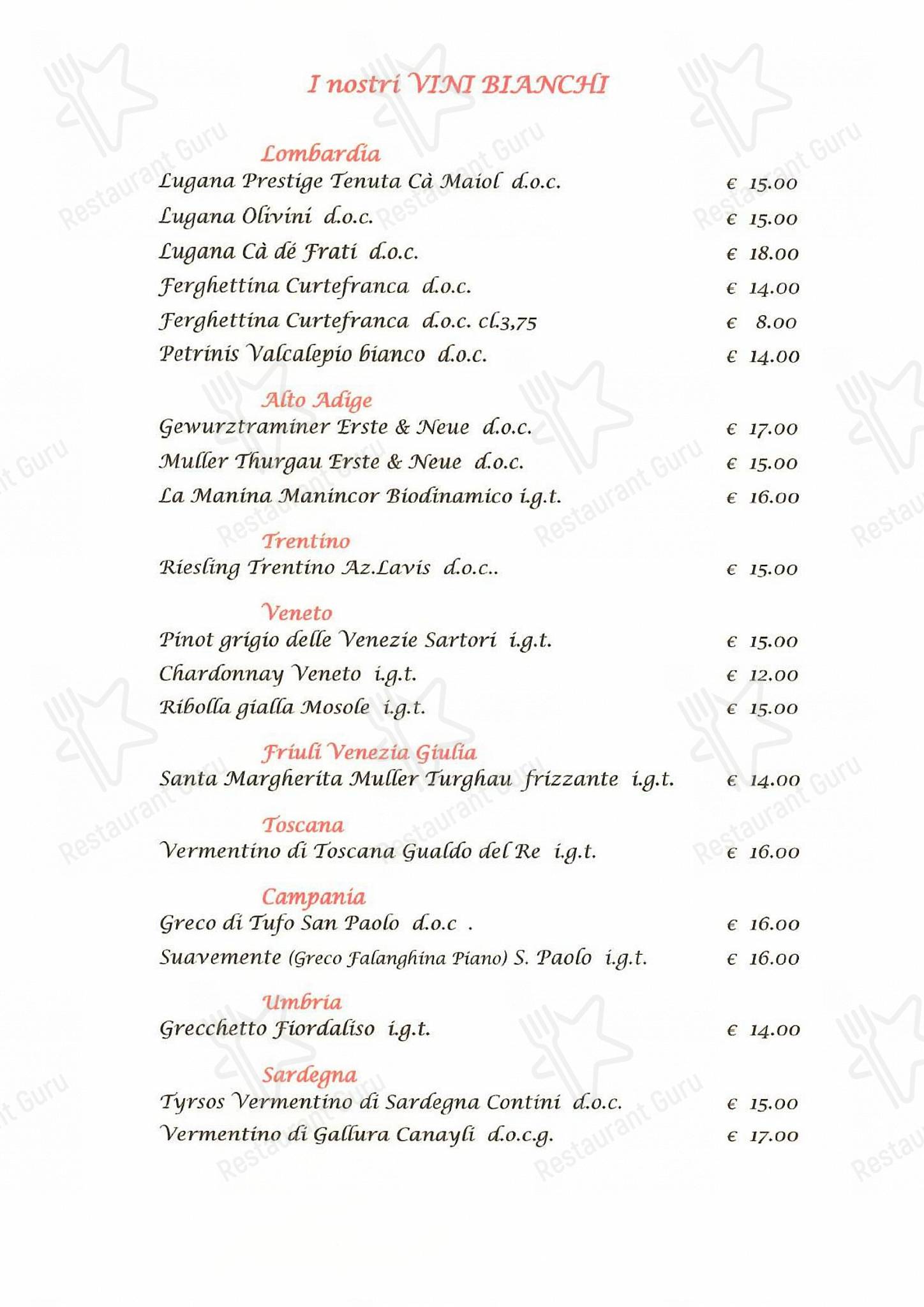 Extè in Zanica - Wine Menu