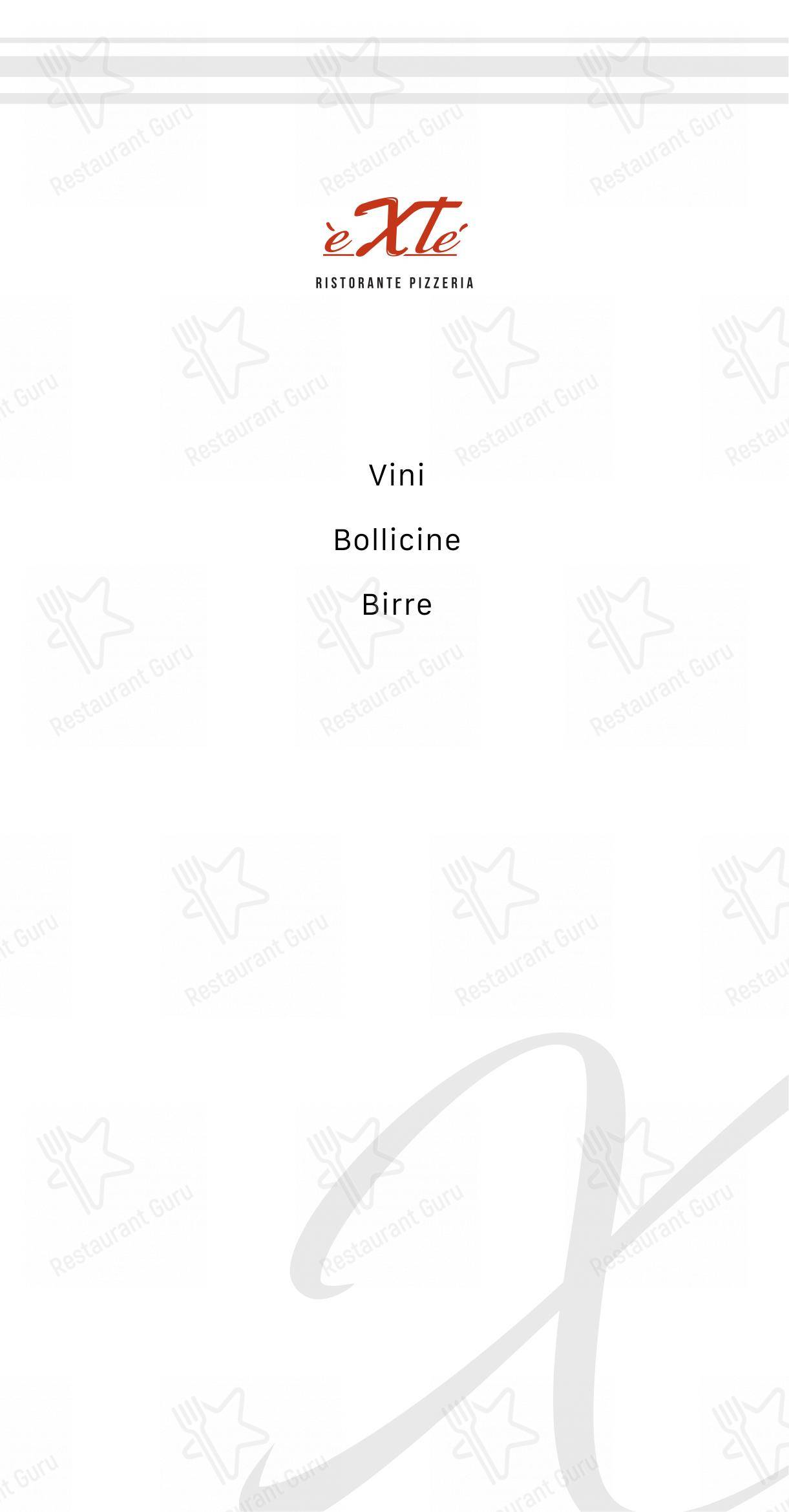 Extè in Zanica - Menu