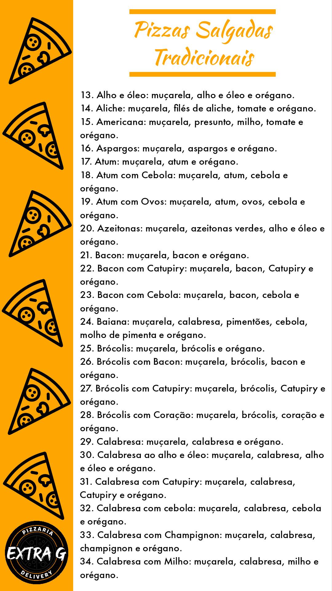 Pizzaria Extra G cardápio