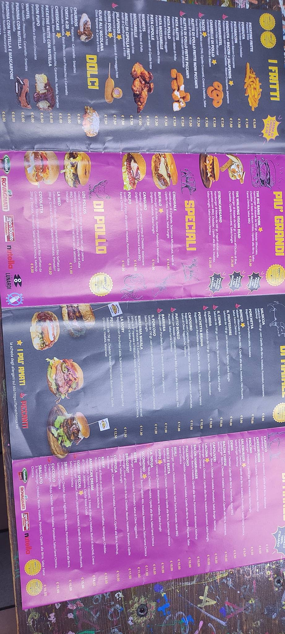 Menu di Fame Chimica Elba 