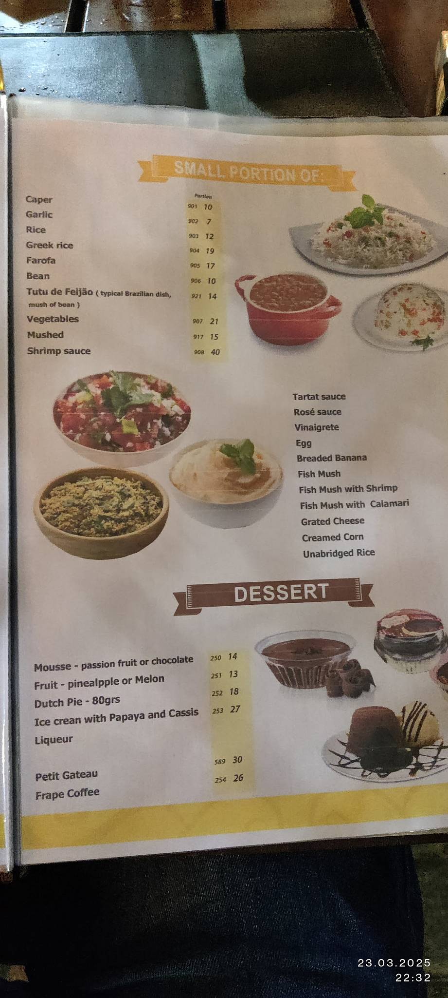 Família Restaurante cardápio