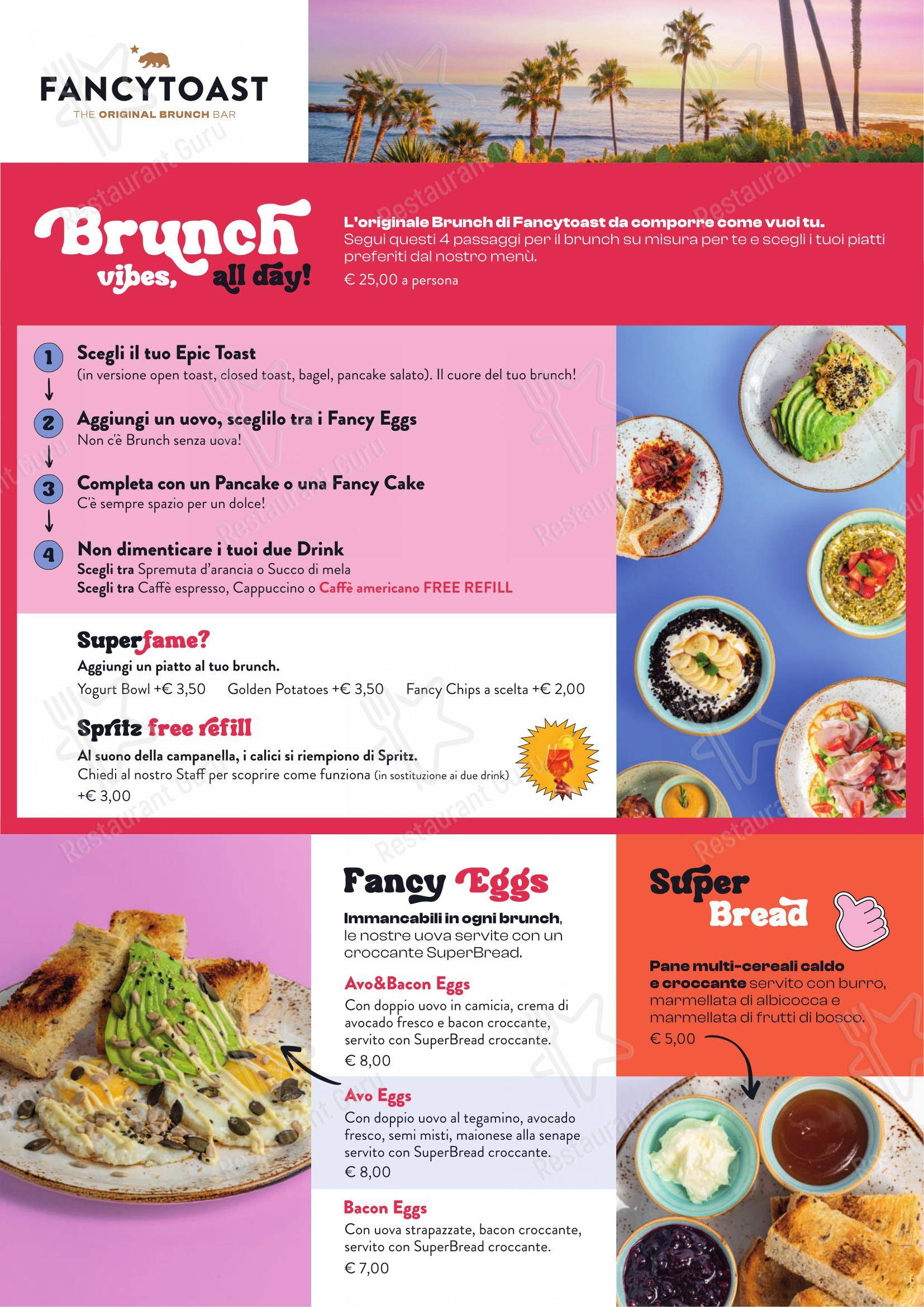 Fancytoast Bicocca in Milano - Menu