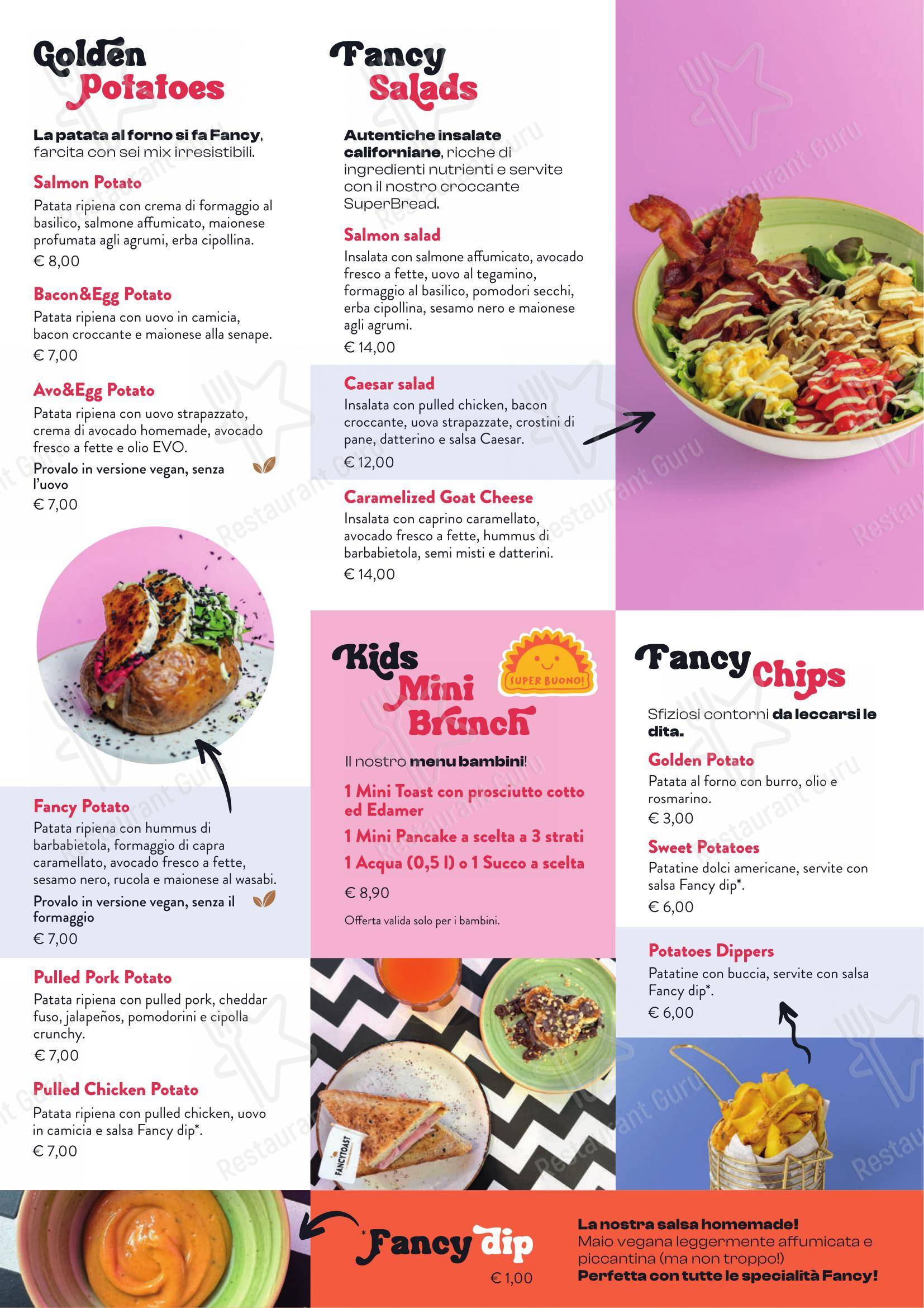 Menu per Fancytoast Bicocca ristorante