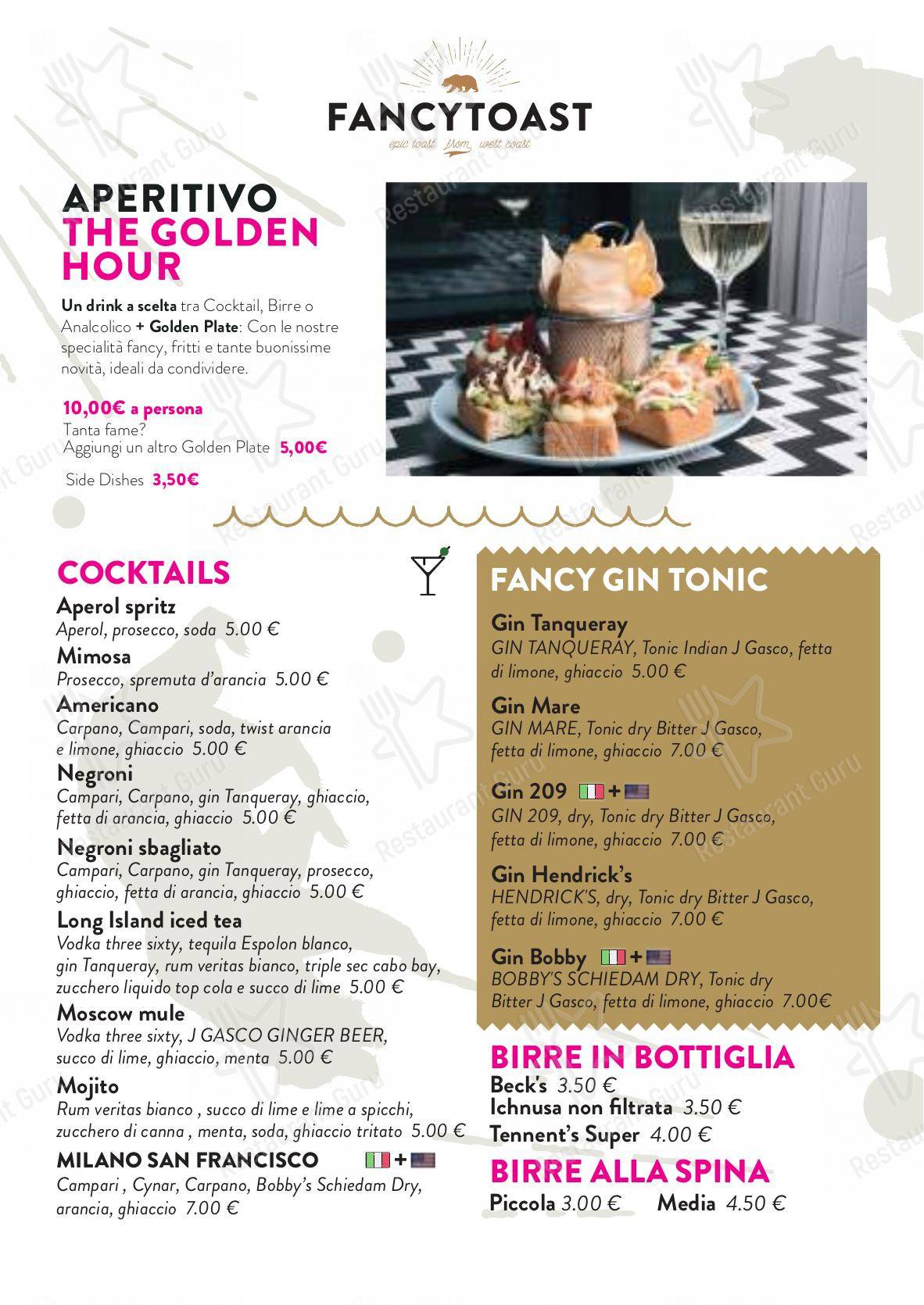 Fancytoast Bicocca in Milano - Коктейльная карта