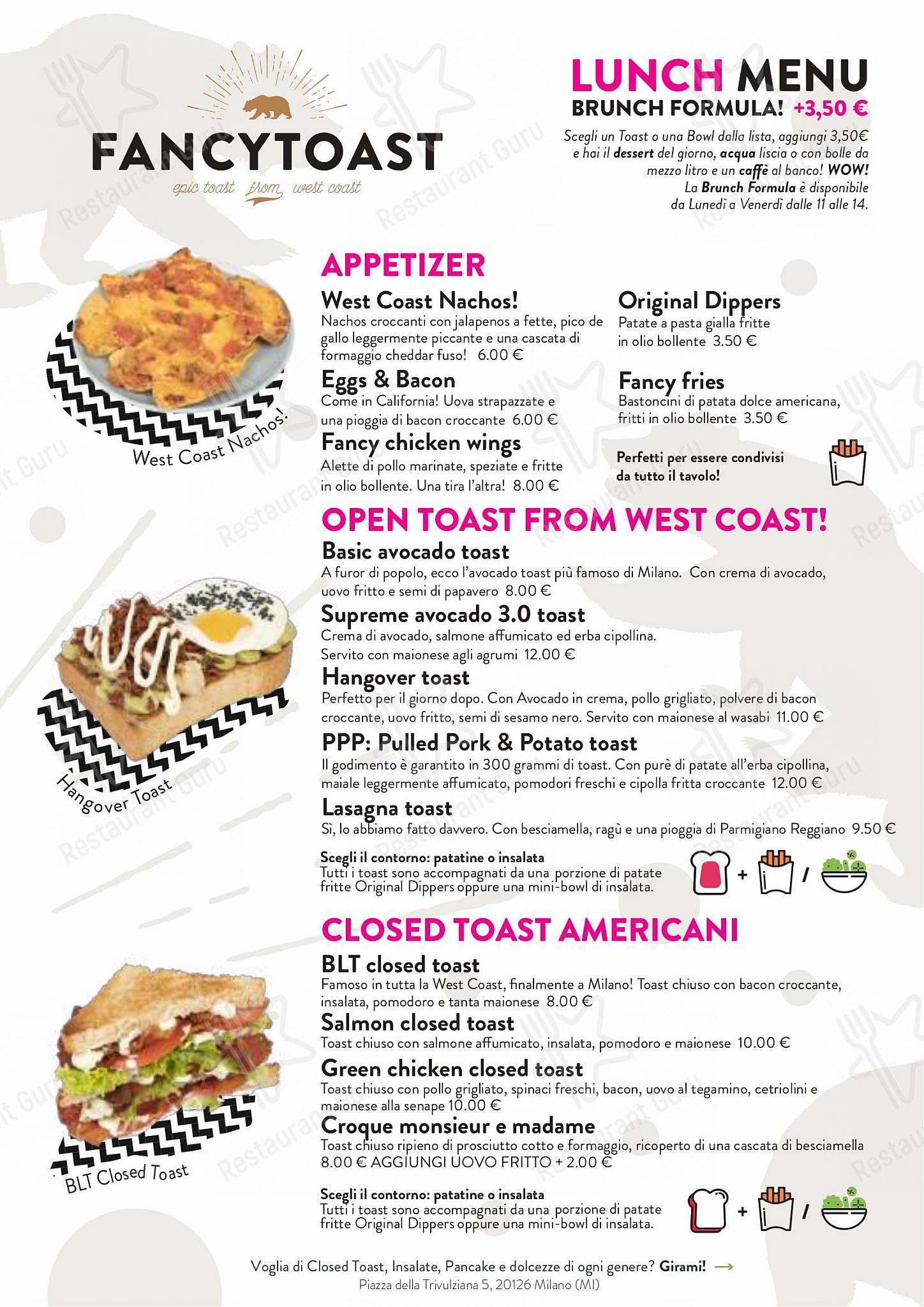 Коктейльная карта per Fancytoast Bicocca ristorante