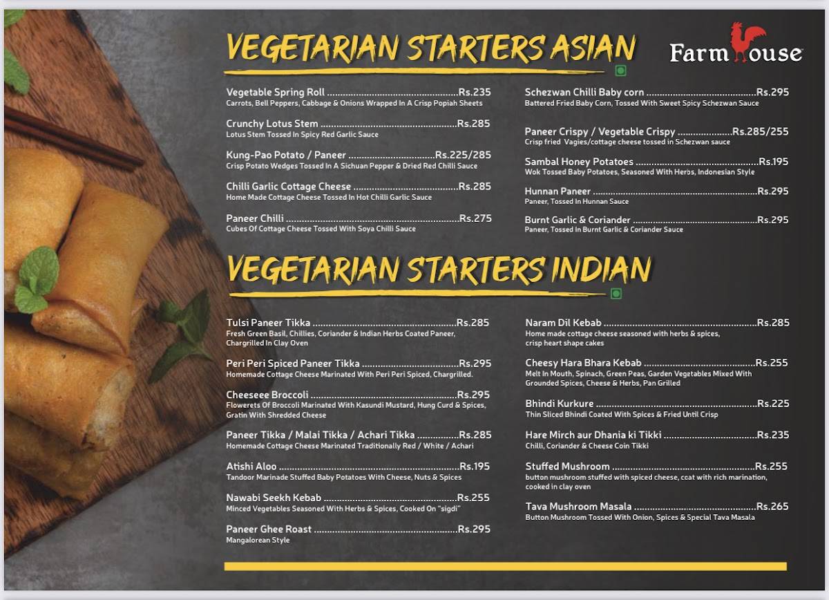 Farmhouse Village menu