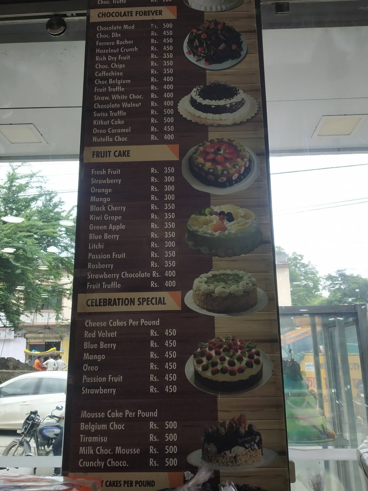 Celebration Bakery menu