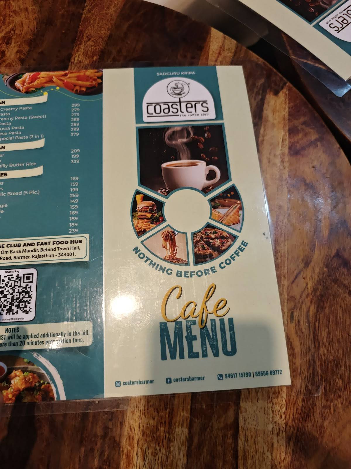 Coasters- The Coffee Club & Fast Food Hub menu