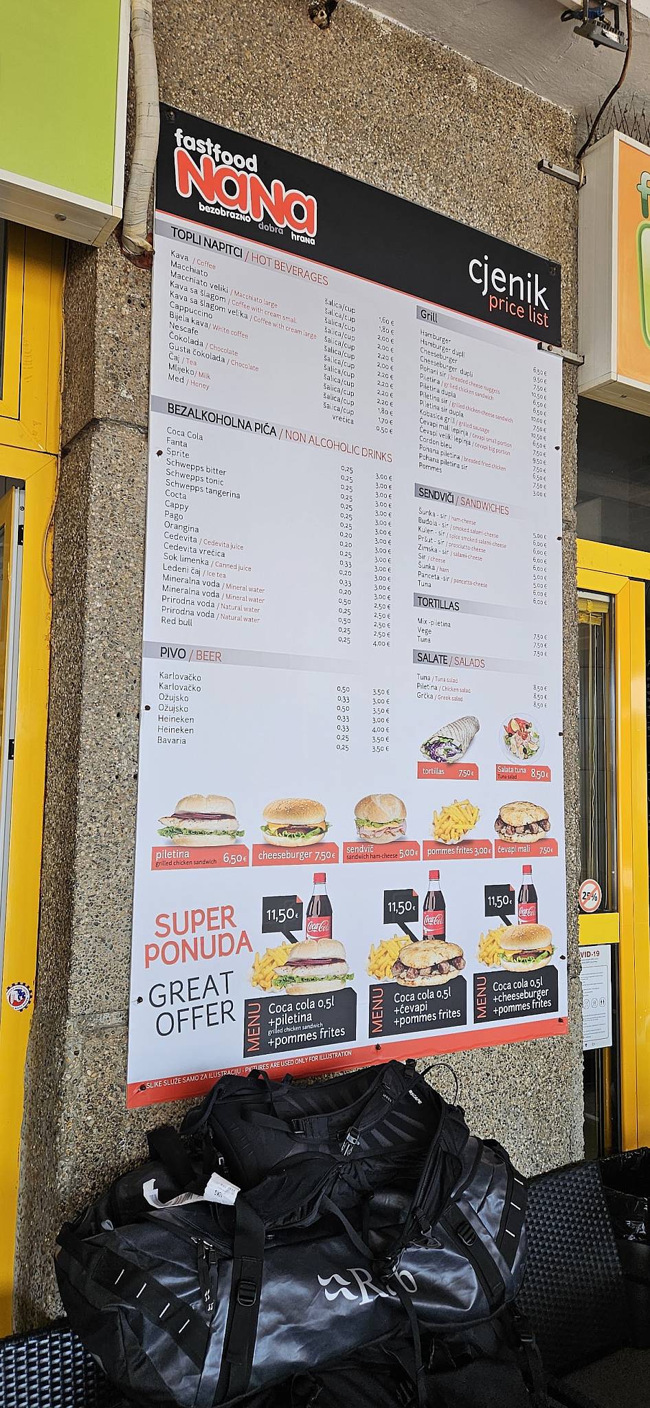 Menu di Fast food NANA 