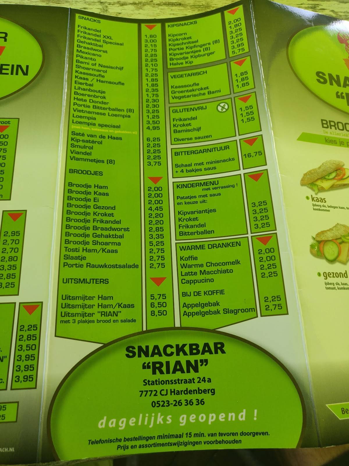 Menu de Snackbar Rian
