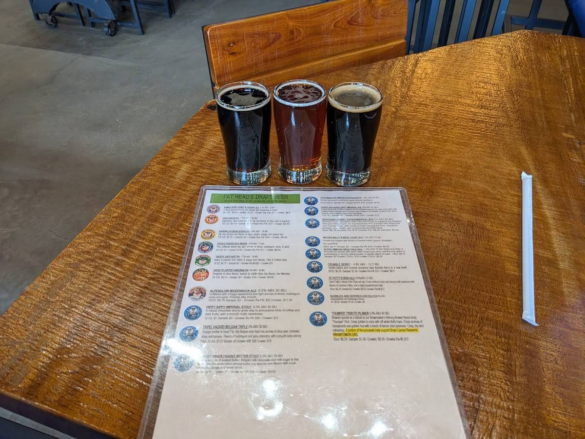 Menu at Fat Head's Brewery restaurant, Middleburg Heights