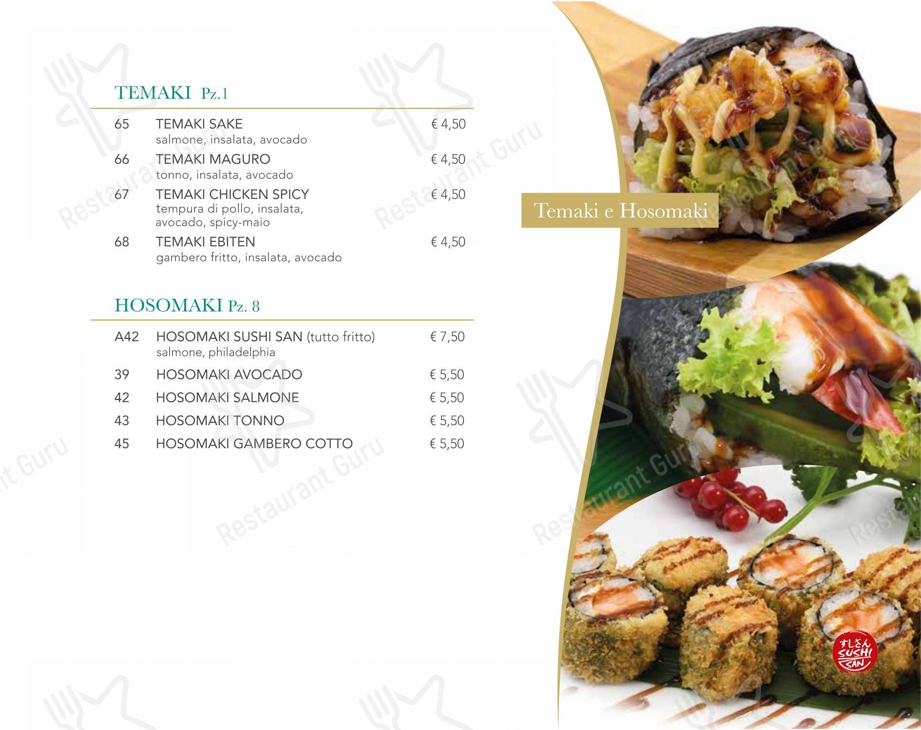 Menu di Sushi San 