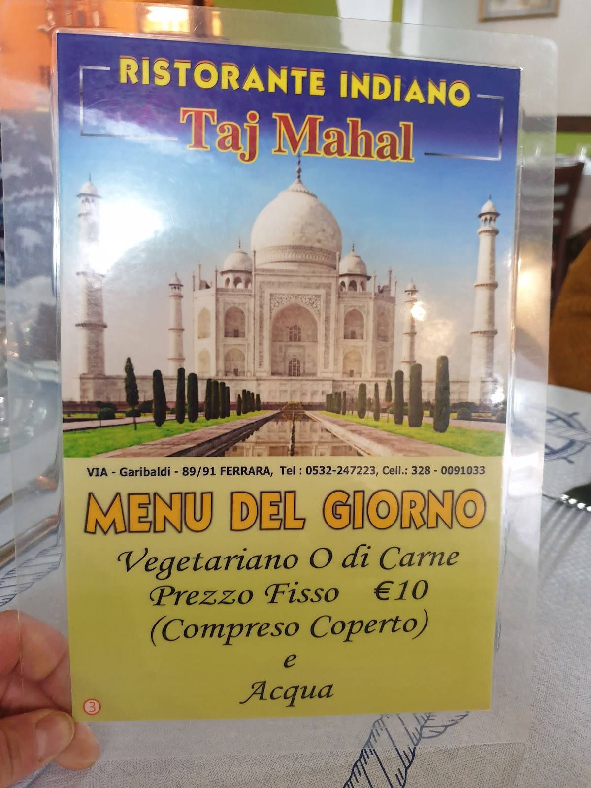 Menu di Taj Mahal 