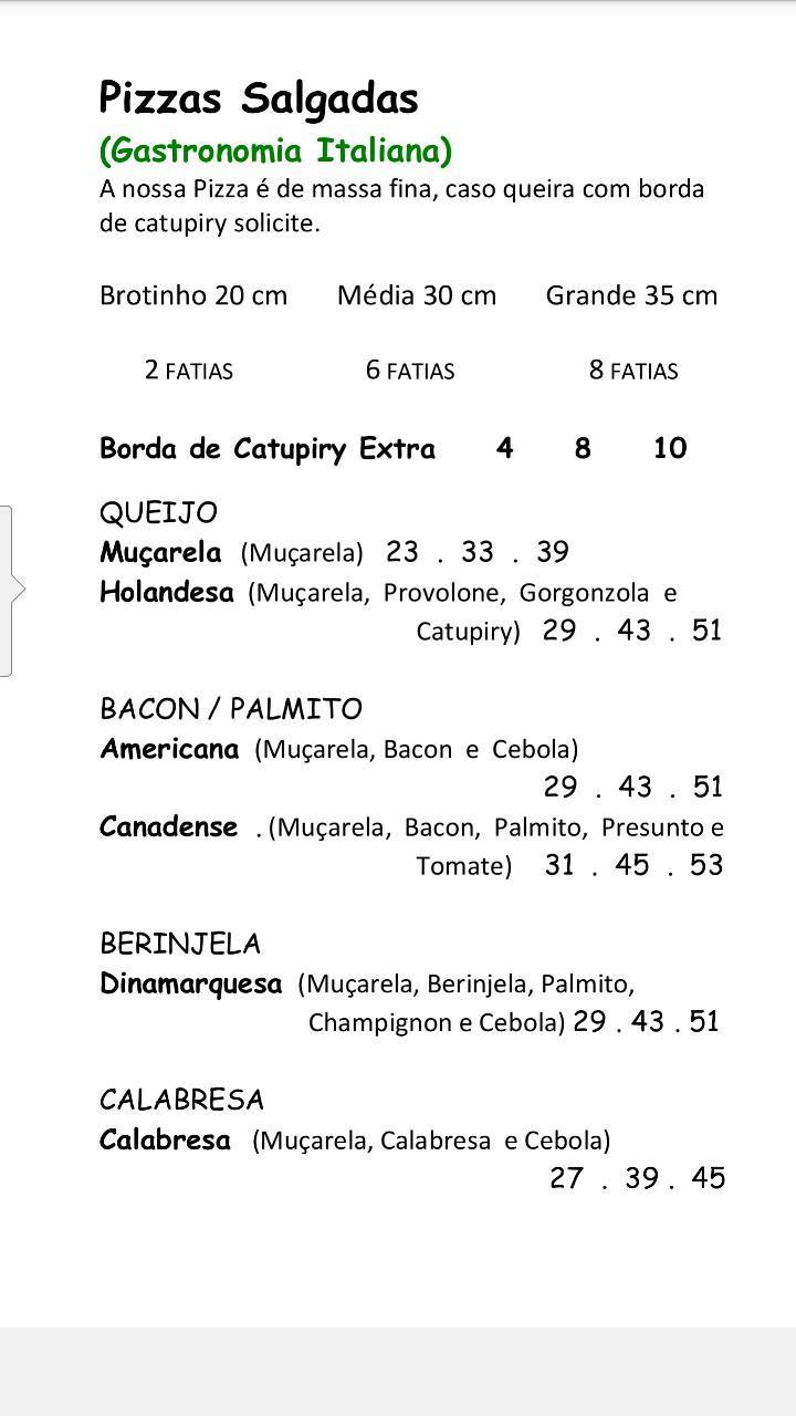 Finalmente Bistrô cardápio