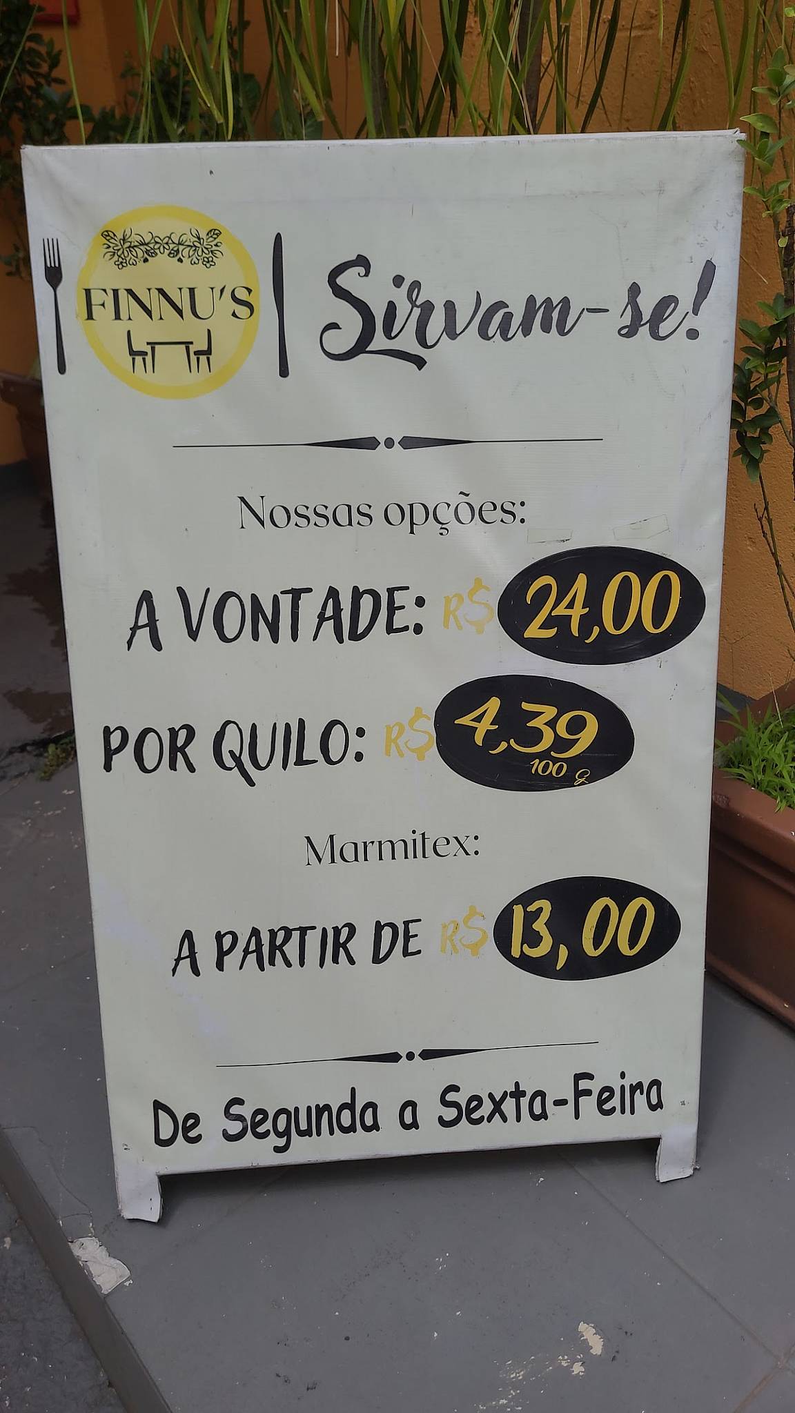 Finnus cardápio