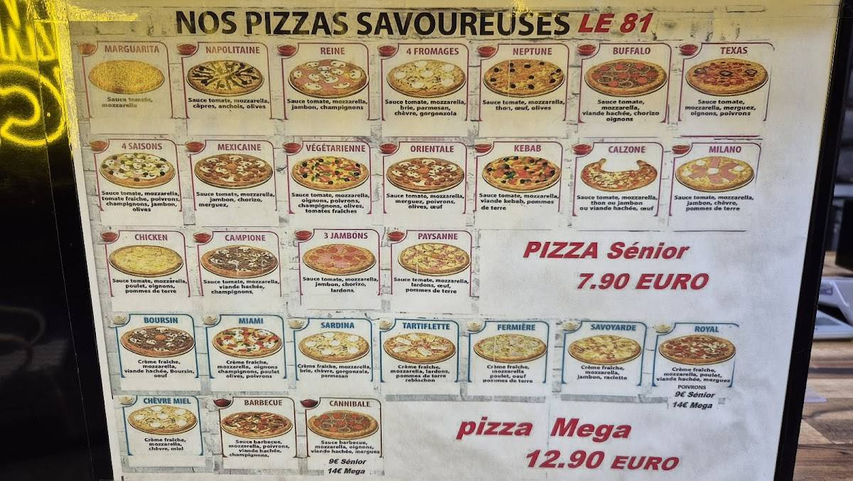 Menu de Le 81