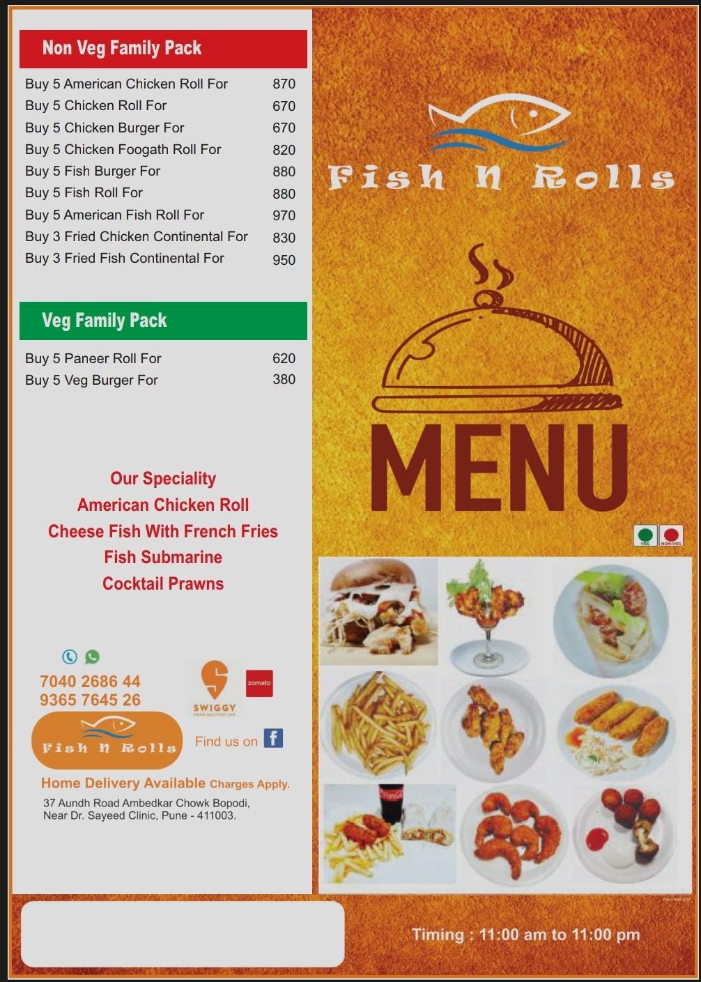 Fish N Rolls menu