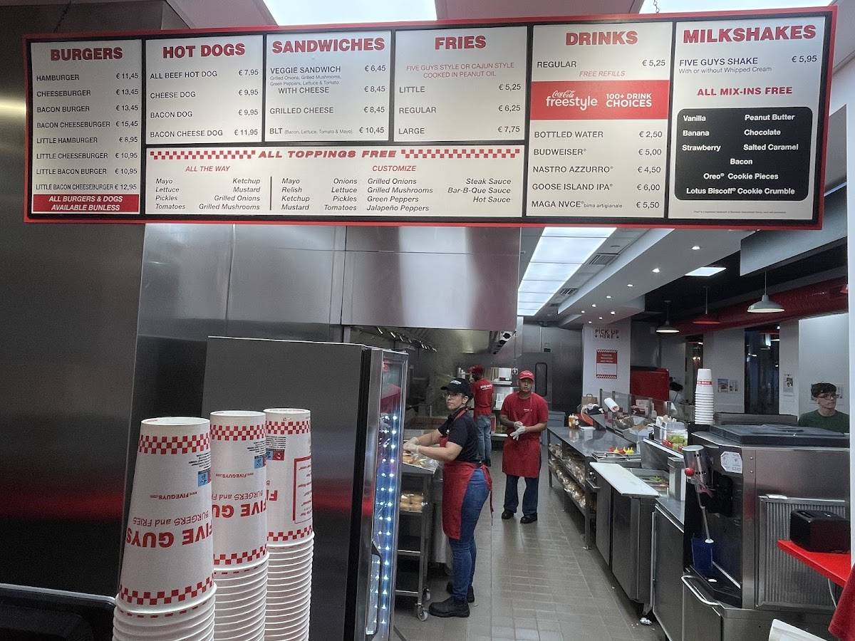 Menu di Five Guys 