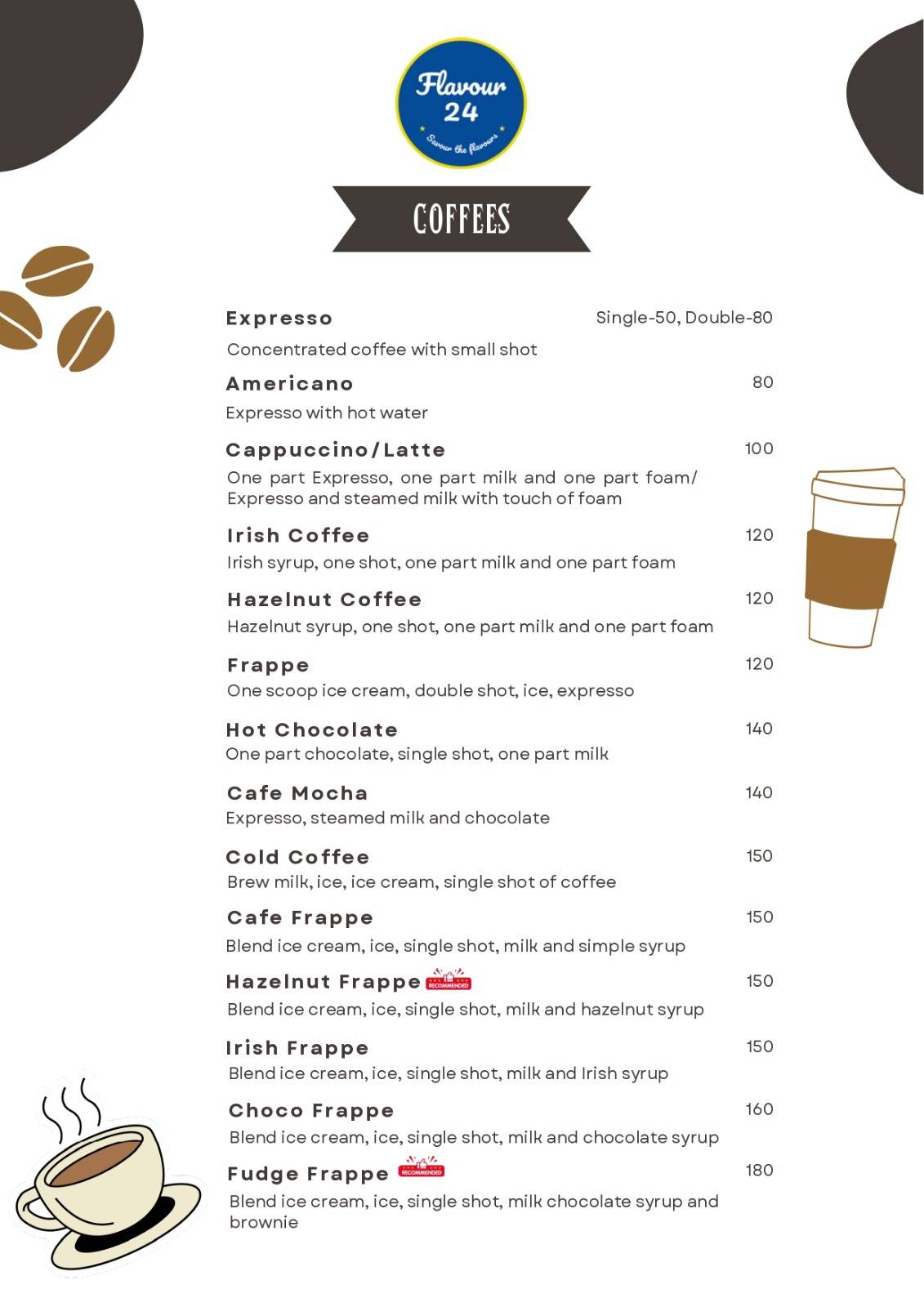 Flavour 24 menu