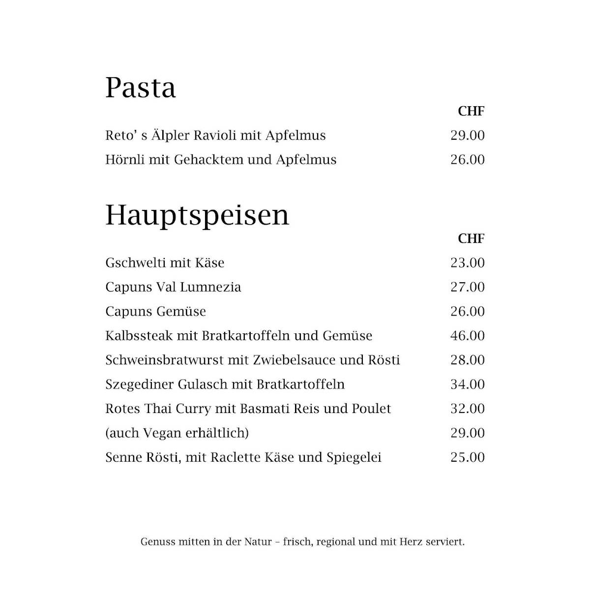 Menu di Berghaus Bargis 