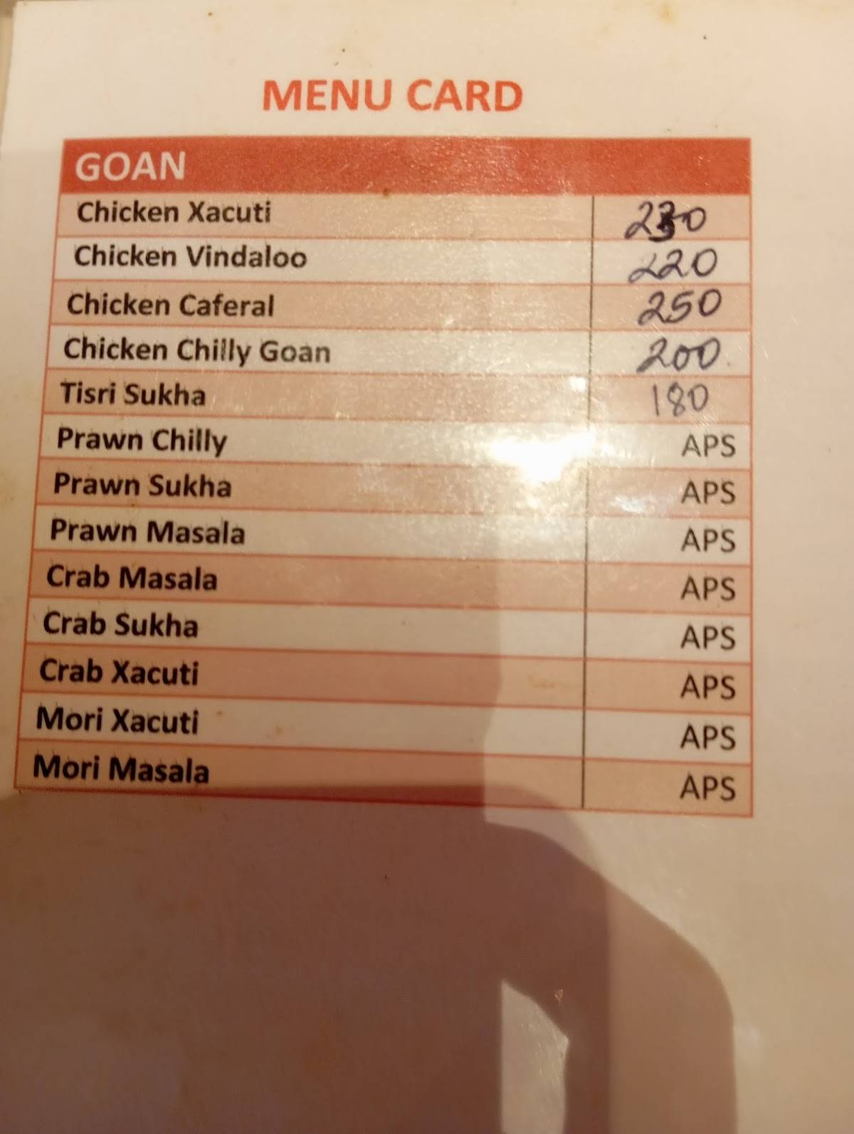 Flying Fish menu