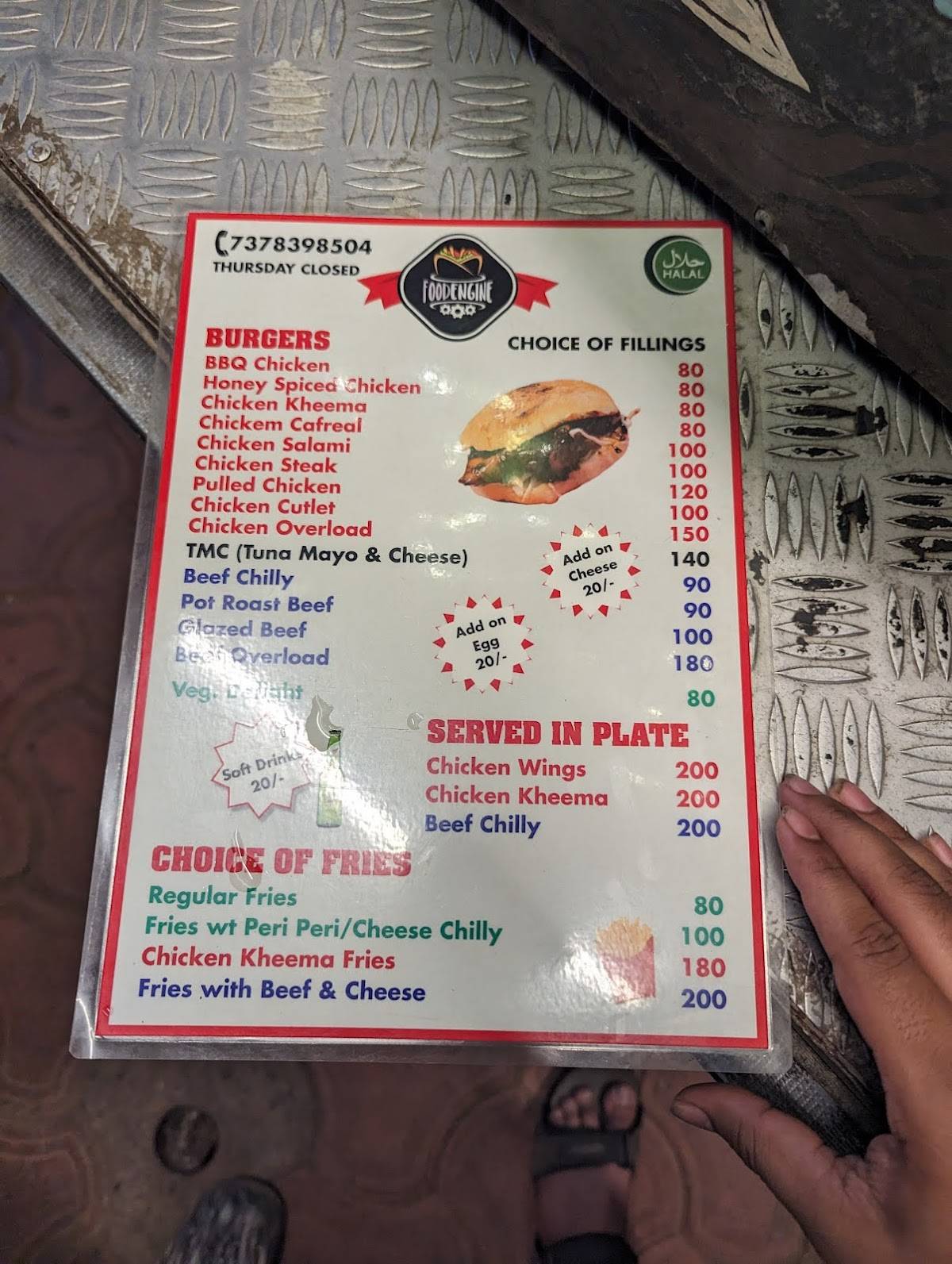 Food Engine menu