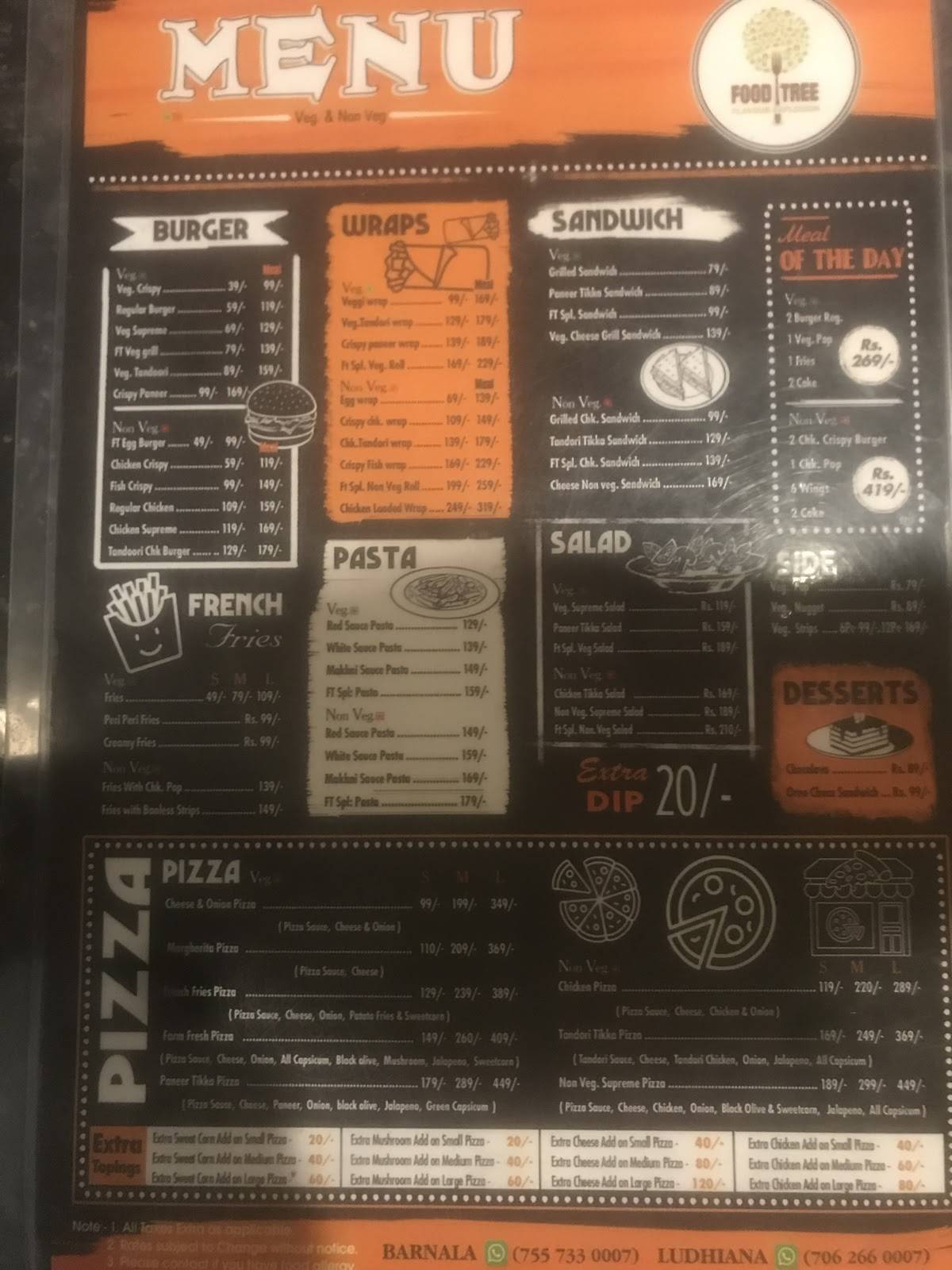 Food Tree menu