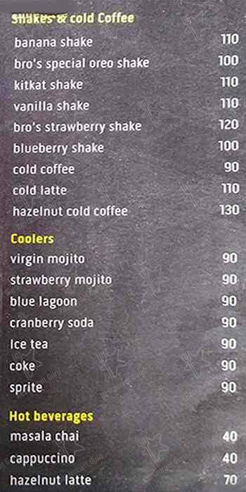 Foodie Bro Café menu