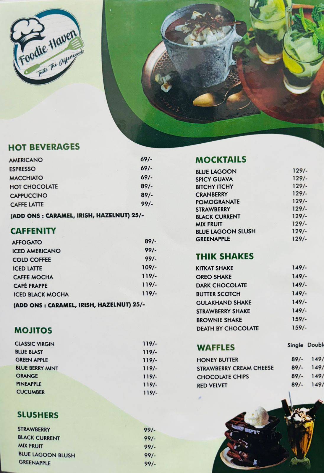 Foodie Haven menu