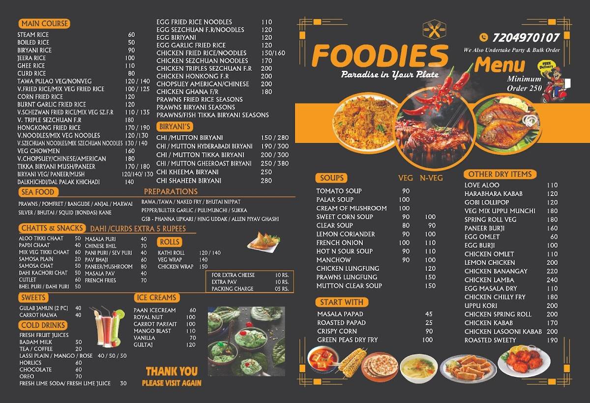 Foodies menu