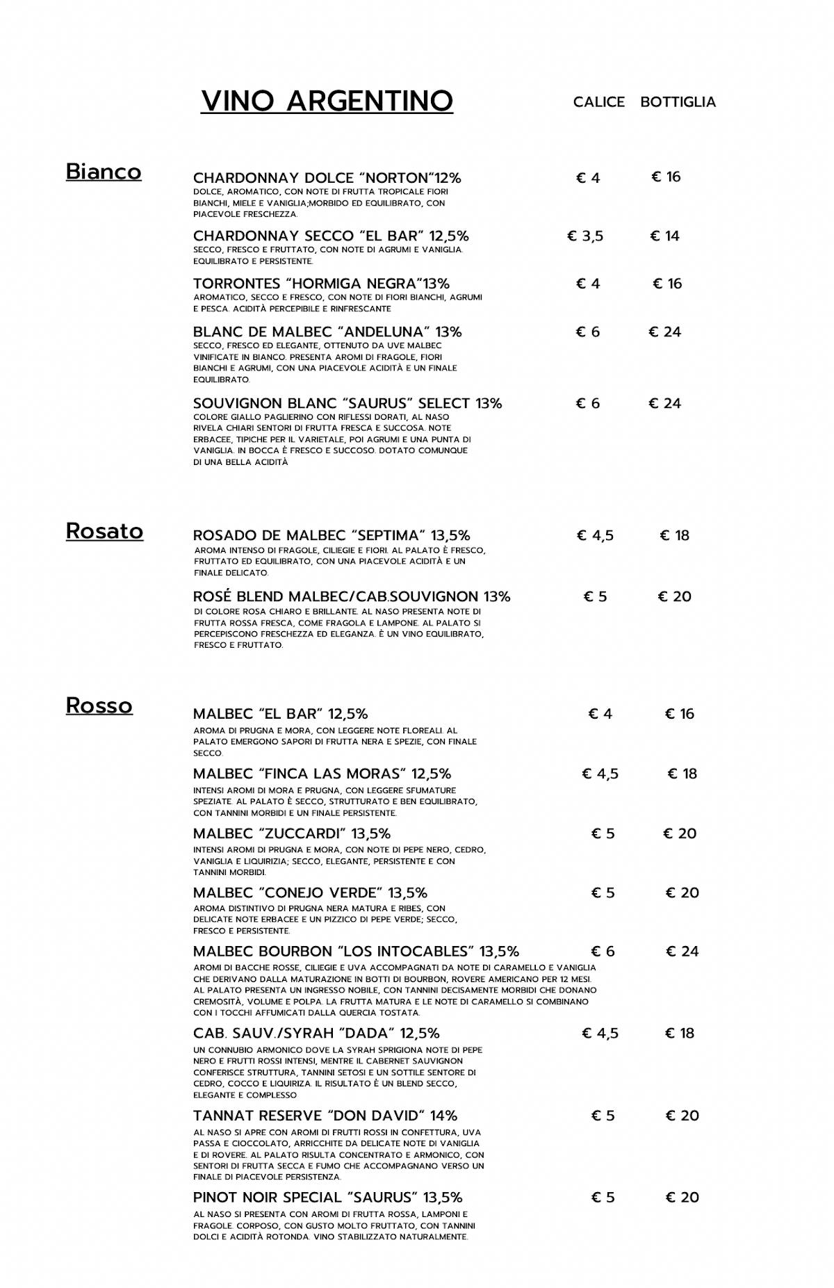 Menu di Forastero PD 