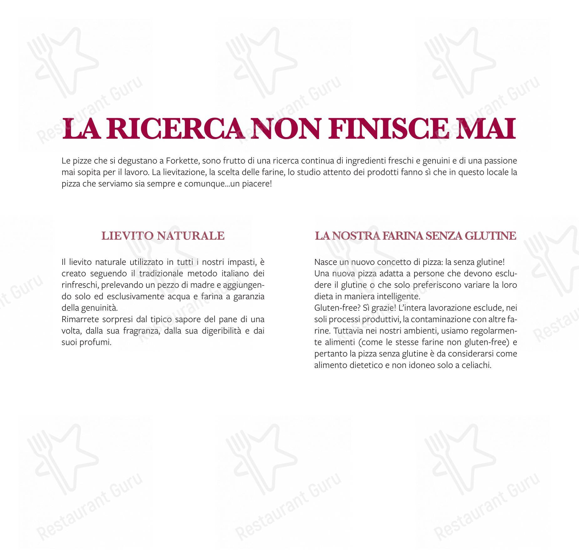 Menu per Forkette ristorante