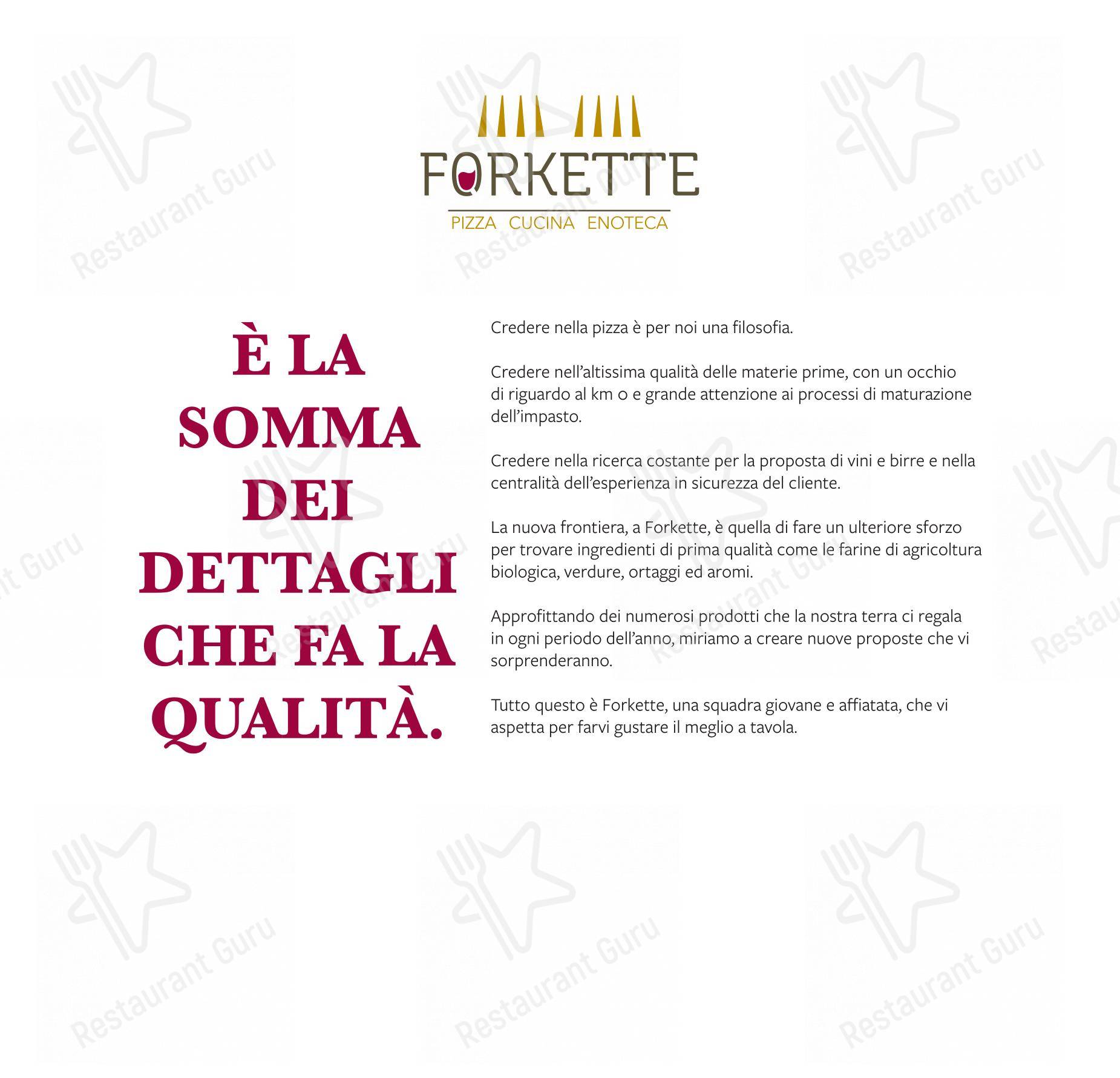 Menu di Forkette - Menu