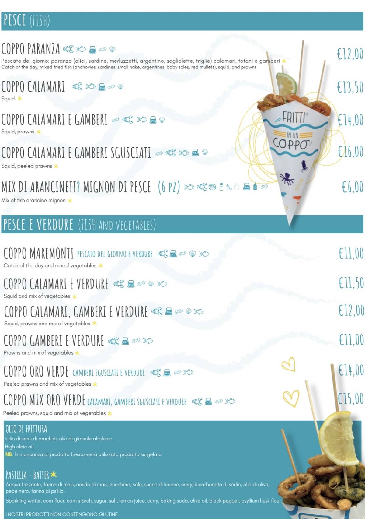 Menu di Fritti in un Coppo #Ristorante Anche Senza Glutine Marzamemi #Menu di Pesce - Carne - Vegetariano #Take Away 