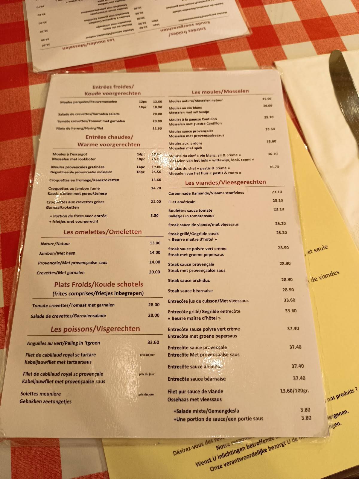 Menu de Friture René