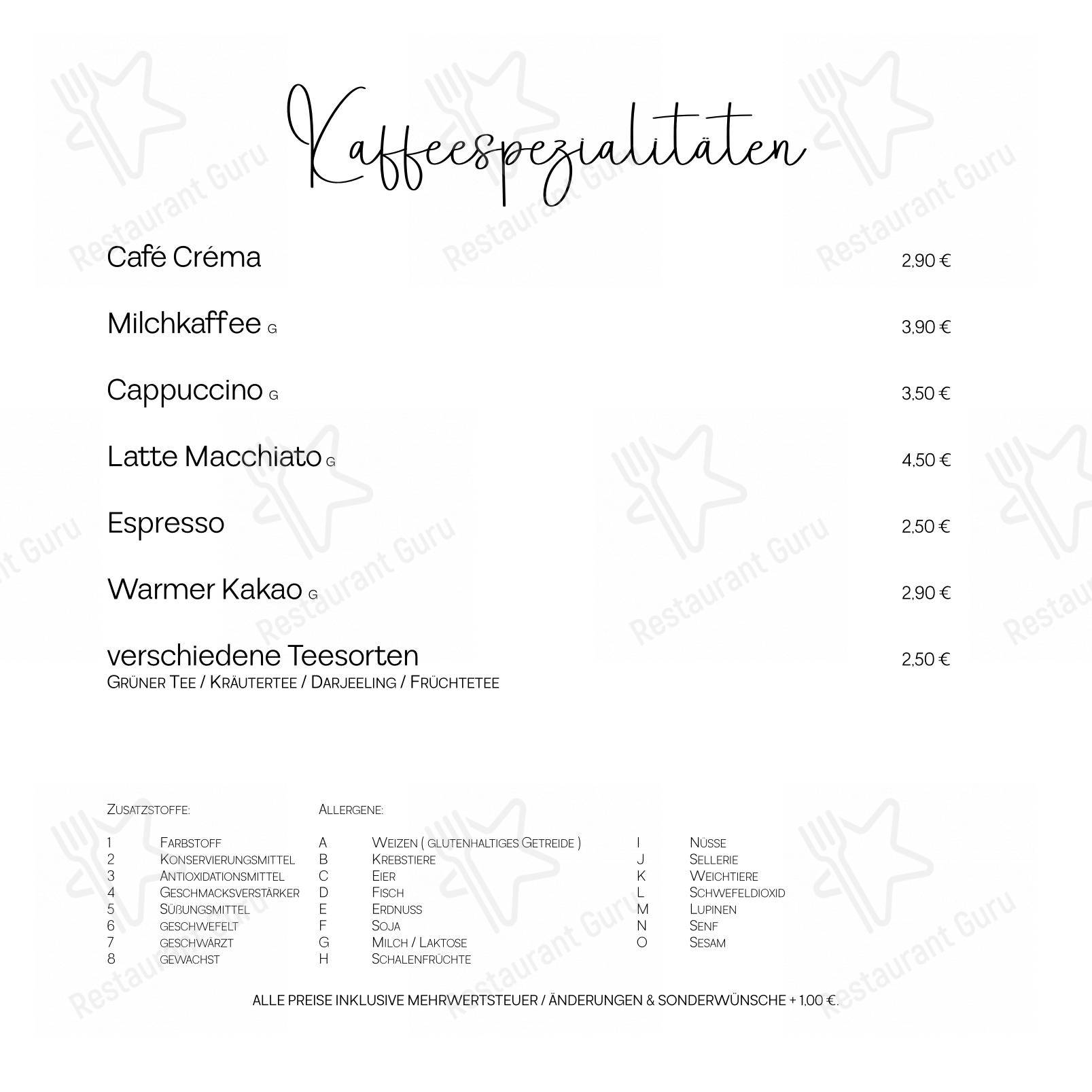 Menu pour Fritz Reuter Stuben (KTV) dans Rostock