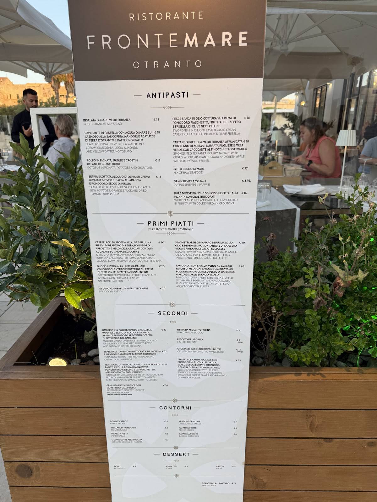 Menu di Fronte Mare 