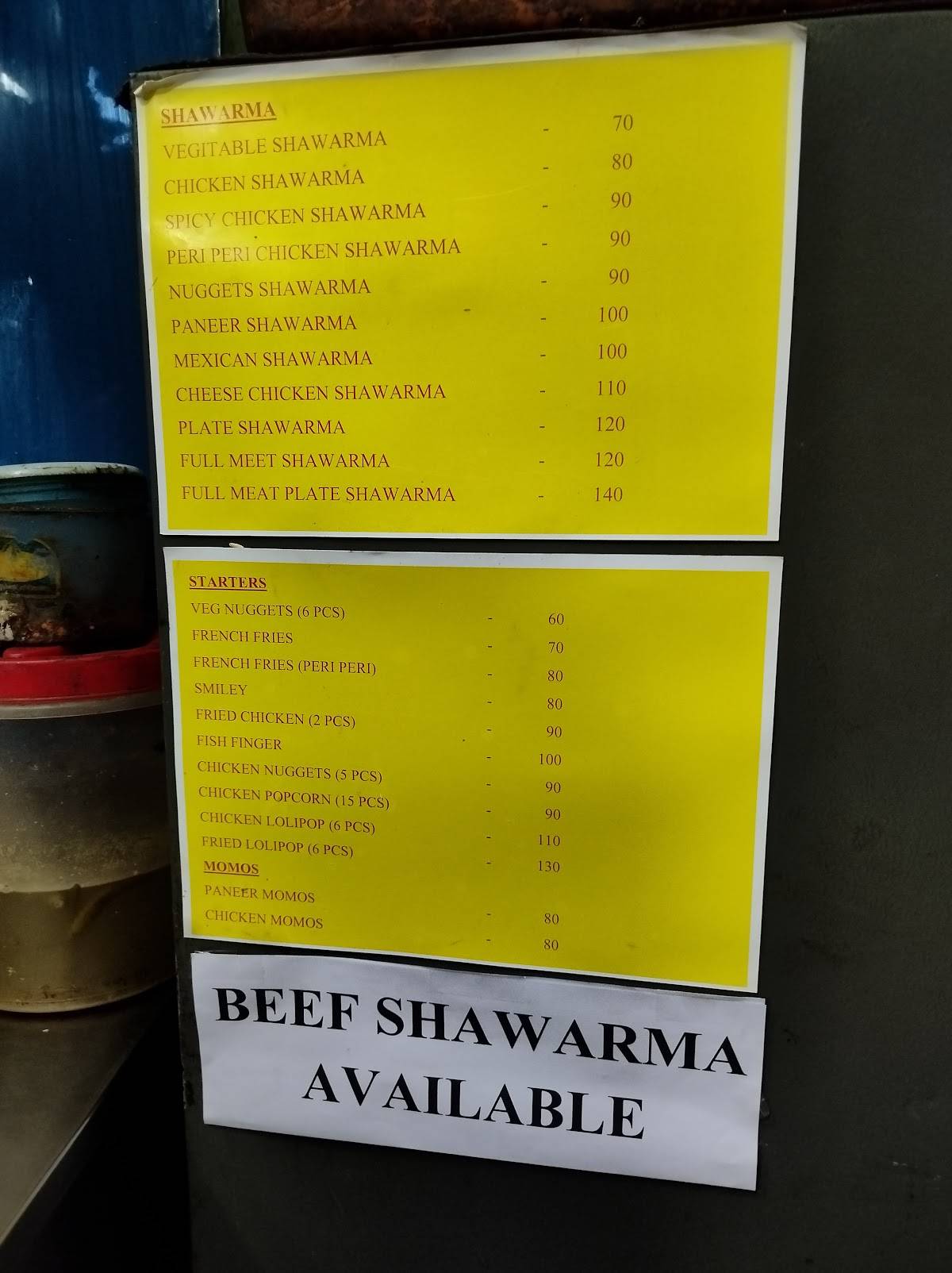 Fruit Mix Shawarma menu