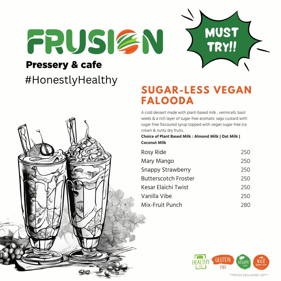 Frusion - Pressery & Cafe menu
