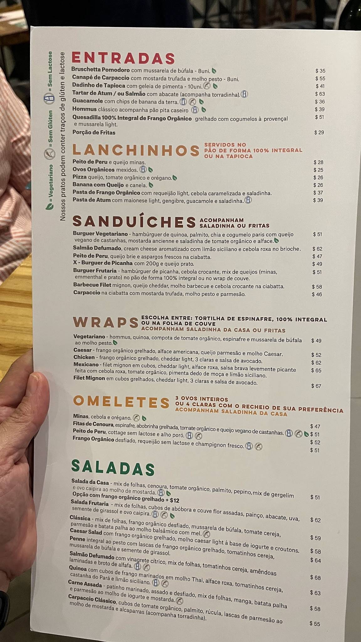 Frutaria São Paulo Morumbi Shopping cardápio