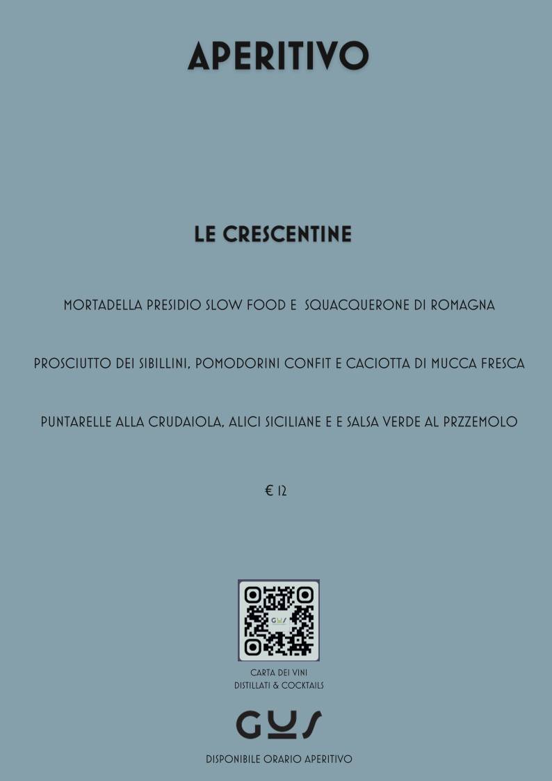 Menu di GUS Bottega Alimentare 