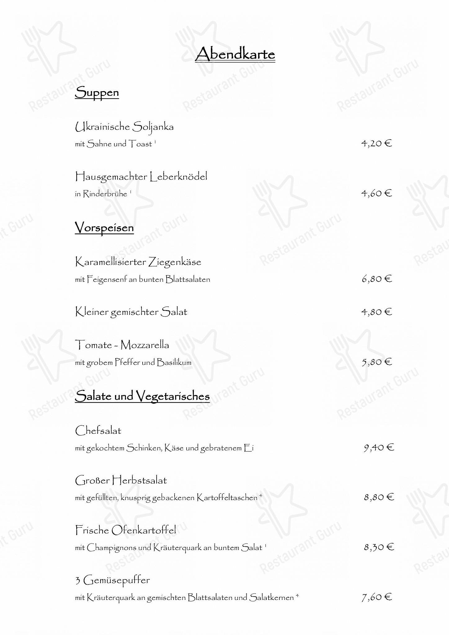 Speisekarte Von Gasthaus Zum Anker Restaurant Rudolstadt