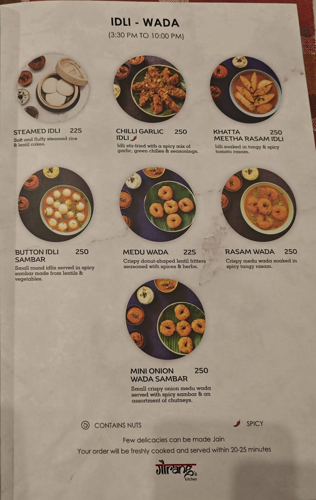Gaurang's Kitchen Pure Veg Restaurant In Jubilee Hills menu